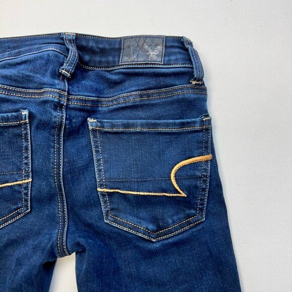 American Eagle Outfitters Womens Skinny Jeans Blue Super Stretch Denim 00 Short - Picture 8 of 11